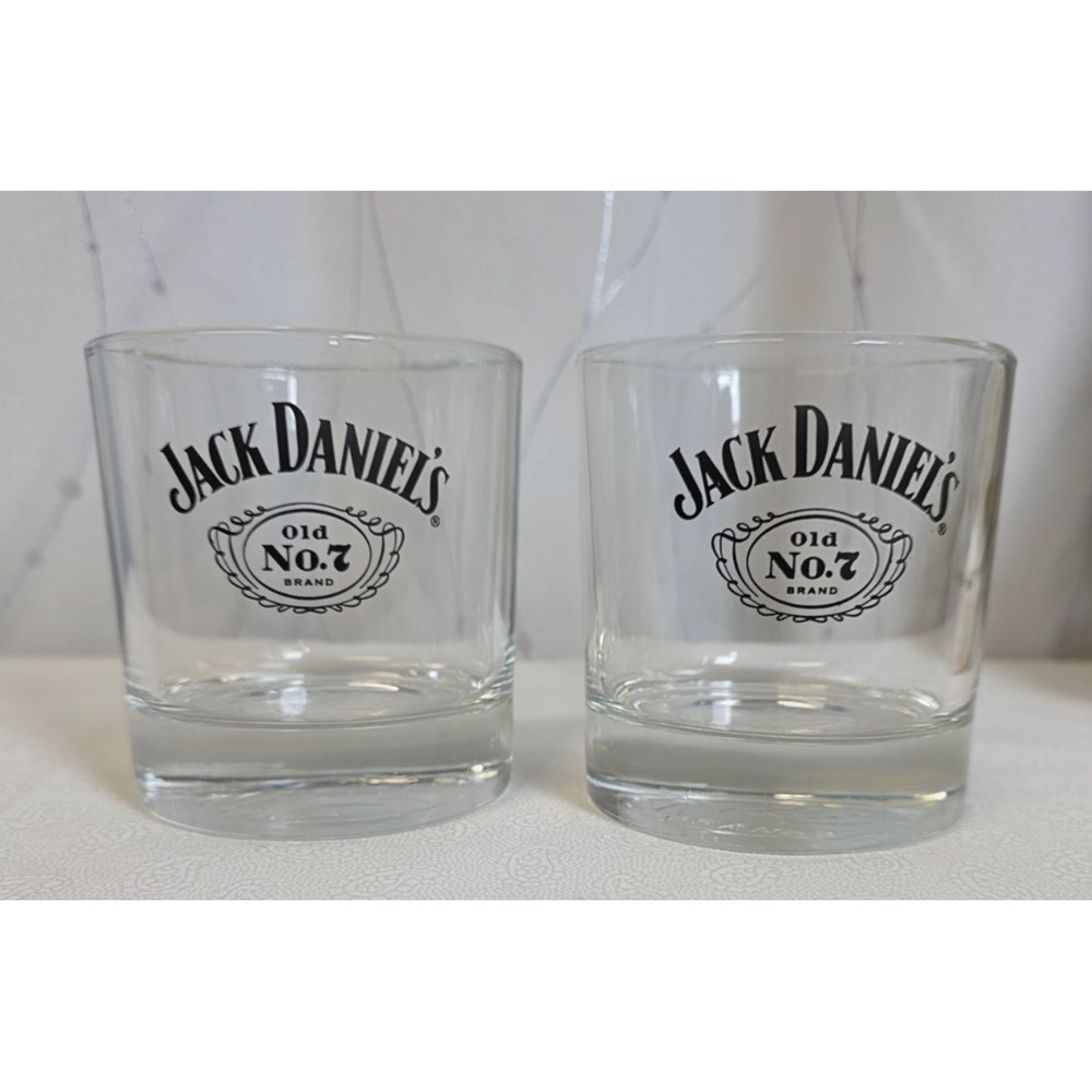 Jack Daniels Set of 2 Lowball Glasses Old No 7 Bottom Mancave Sheshed Gifts‎